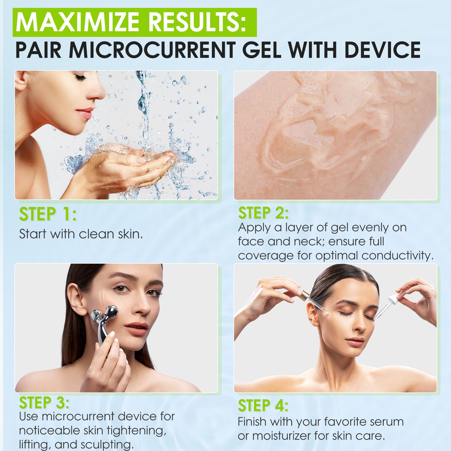 Conductive Gel for Microcurrent, EMS, RF, and TENS Devices, 8.5 Fl oz