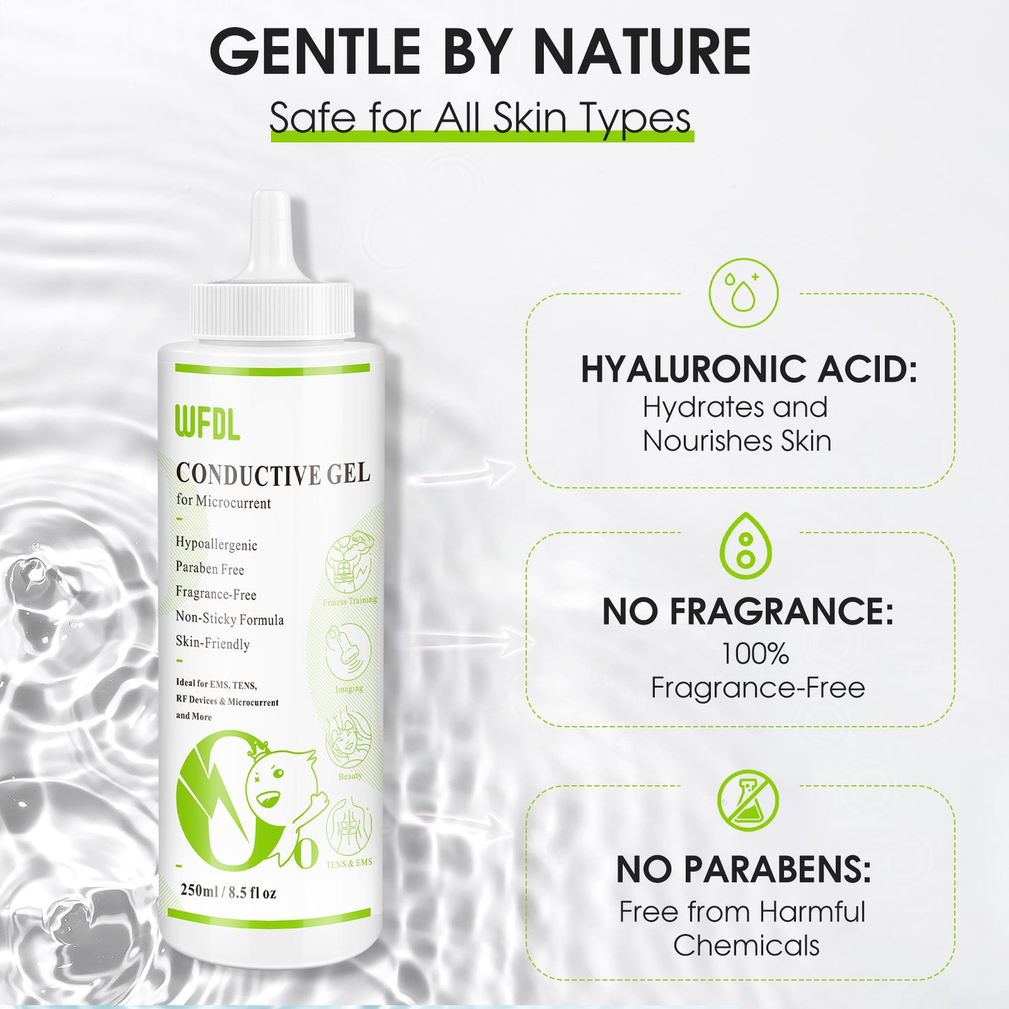 Conductive Gel for Microcurrent, EMS, RF, and TENS Devices, 8.5 Fl oz