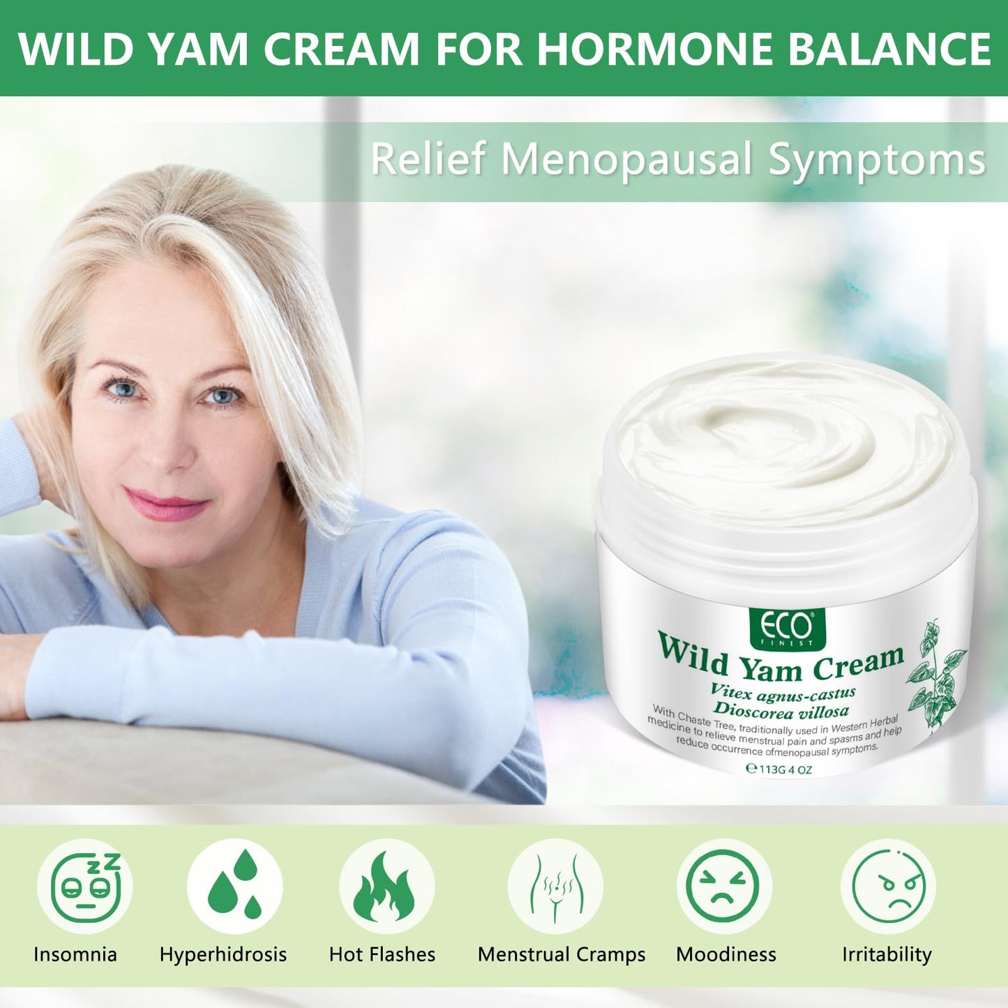 Wild Yam Cream for Hormone Balance, 1.76 OZ